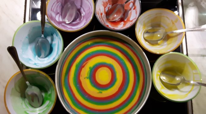 Regenbogen-Kuchen - Making of